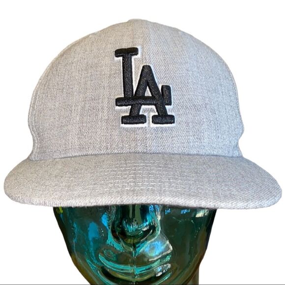 New Era LA Wool Baseball Cap Hat Gray Size 7 1/8 - Picture 1 of 8
